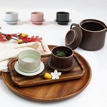 다기잔&잔받침 세트 구성 7color 다기잔 전통과 모던의 조화 국내생산, 블랙