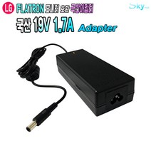 19V 1.7A LG 플라트론 20MT45D 22MT57D모니터호환 국산 아답터, ADAPTER 파워코드 1.8M, 1개
