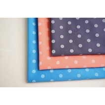 30수 트윌 면 스판 원단 도트 나염 3종 / 도트원단 / 면스판, 블루