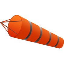 바람 풍량 측정 윈드삭 풍향기 풍항계 풍속계, 오렌지 화이트 80cm