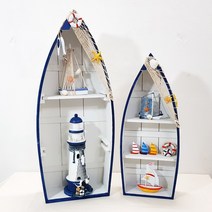 한소픈 여름소품 배 모형 선반 여름 디스플레이 소품 테마소품 피규어 수납 인테리어용품, 화이트