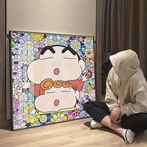 Murakami Takashi 무라카미 다카시 작품 해바라기 / 호텔 카페 집 거실에 걸면 좋은 그림액자 12, 골드