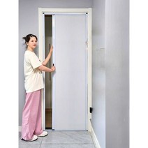 접이식 슬라이딩 도어 베란다 셔터 다용도실 칸막이, 샴페인+ 블루 벌집 천 (잠금가능)