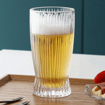 루시드랩 내열 강화 유리컵 주름 하이볼 4개, 투명 375ml 4개