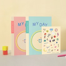 키즈바인더 초등 그림일기장 스티커 세트 그림일기장(민트)+스티커 세트, 1개
