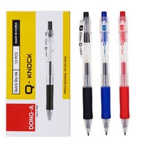 동아 Q-KNOCK 큐노크 볼펜, 0.5mm : 1갑(12자루) x청색