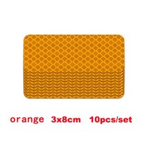 테이프공 실리콘 자동차 범퍼 반사 스티커 경고 스트립 테이프 보안 반사판 데칼, [01] 3X8cm Orange 10pcs
