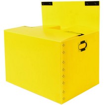 뉴프라테크 이사박스 2호(벨크로형)-5개묶음 [벨크로 부착 박스] 포장 택배 수납 플라스틱, 노랑