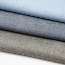 태백섬유 블라우스원단 선염 면 트윌 20수 원단 보카시 샴브레이 투톤 3종, 스카이블루(U사일)