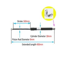 스트럿바 보강 지지대 1PC 350-500mm 20kg/200N/44LB 범용 스트럿 바 가스 스프링 지원 부팅 보닛 자동차, 18 400mm-E