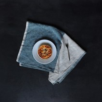 바보사랑 리노에리나 투톤 리투아니아 린넨 키친크로스 겸 테이블매트 블루.무드앙코르, 다크그레이