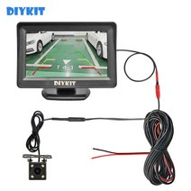 Diykit 4.3 인치 자동차 미러 모니터 차량 후면보기 역 백업 자동차 led 카메라 비디오 주차 시스템 쉬운 설치