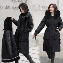 ANKRIC 여성용 후드 롱 패딩 코트