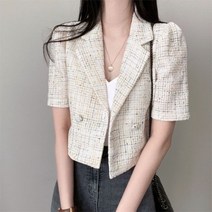 베라 반팔 숏 트위드 자켓