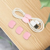 케이블정리 선정리 선정리홀더 대형케이블타이 강아지전선 홀더 4 개몫 데스크탑 클립, 라이트 핑크