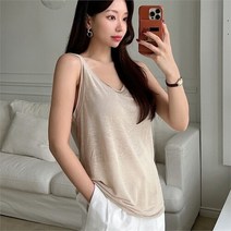 룩스룩스 룩스룩스 린넨 민소매 나시 (8777671)