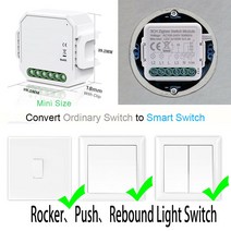 Tuya Zigbee 스마트 스위치 모듈 3 gang/way No/중립 110V240V 무선 조명 스위치 릴레이 호환 Alexa Google 홈, 01 With Neutral (LN), 01 4-Pack
