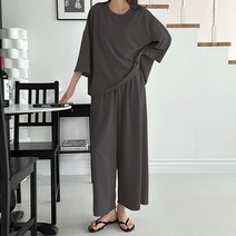 더로만 데일리 와이드 7부 투피스 셋업