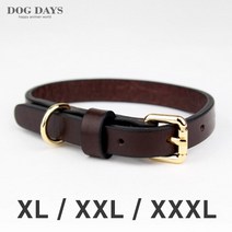 (각인팬던트 무료)프리미엄 가죽목줄 대형견용 브라운