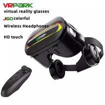 가상현실 헤드셋 VR 글라스 60 블루투스 호환 5.0 3d vr 스마트 안경 헬멧 4.5-6.7 인치 스마트 폰 비디오 게임 쌍안경, 블랙 j60 y1