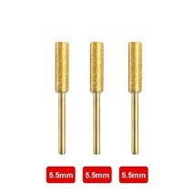 디버링툴 다이아몬드 코팅 연삭 헤드 전기 톱 숫돌 파일 체인 도구, 08 Gold 3PCS 5.5mm