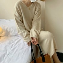 마롱패션 루즈핏 후드 롱 니트 원피스 티 여성 여자 오버핏