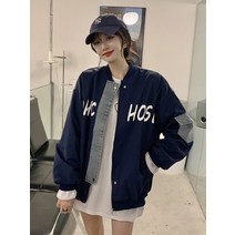 야구점퍼 아우터 가을 패치워크 패션 빈티지 스트릿