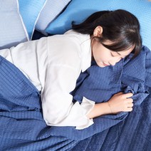 리빙홀세일 시어서커 홑이불 S-SS_시원한 얇은 면 이불 여름 침구 겹이불/홑이불, 네이비