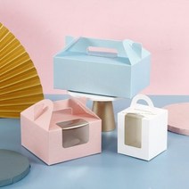 머핀 포장 박스 일회용 컵 케이크 케익 쿠키 상자 케이스 빵 에그타르트 마카롱 스콘 선물, 블루2구 + 50개