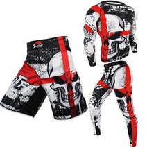 입문용 연습용 주짓수 도복 래쉬가드 Rashguard Jiu jitsu 티셔츠 + Mma 바지 타이거 무에타이 킥복싱 figh