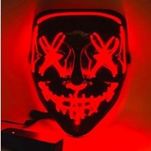 LED 가면 네온 발광 마스크 반짝 할로윈 레드