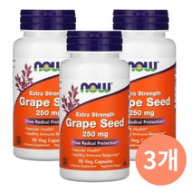 나우 푸드 포도씨 추출물 그레이프 시드 폴리페놀 250mg 90베지캡슐 3개 세트, 90정