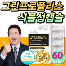 그린 프로폴리스 식물성 캡슐 비타민 영양제 항산화 건강 도움 목 아연 이뮨 프로플리스 프로포리스 건강기능식품 환절기 식약처 인증 알약 여성 남성 에좋은, 30캡슐x2개