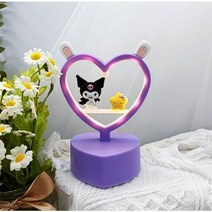 하트 모양 쿠루미 마이멜로디 무드 나이트 스탠드 크리스마스 선물 테이블 무드등, 쿠로미
