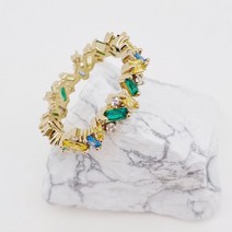 에메랄드 럭셔리 큐빅 반지 신주 팬던트 반지