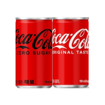 코카콜라 모음 190ml 오리지널 15캔+제로콜라 15캔 탄산음료 노래방 가정용 사무실 탕비실 피씨방 당구장 식자재 작은캔 미니캔 소캔, 혼합2종, 캔음료, 박스
