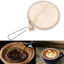 커피필터 재사용 가능한 커피 필터 가방 스테인레스 스틸 핸들 플란넬 헝겊 스트레이너 드롭 냄비 메쉬 바구니 도구, 1. as pic