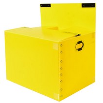 뉴프라테크 이사박스 2호(고급벨크로형)-5개묶음 [필라멘트 벨크로테이프 부착 박스] 포장 택배 수납 플라스틱, 노랑