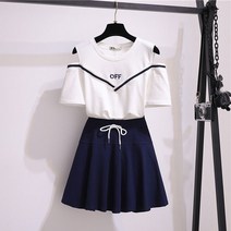 에이라인 원피스 여성 여름옷 0중학교 고등학교 학원 무드 플리츠 짧은 커버 314003758