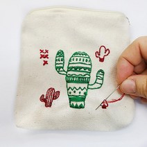 여중생 생리대 파우치 자수로 꾸미기 면파우치 파우치만들기 DIY 파우치꾸미기