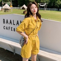 유니폼 점프수트 여자 여름 얇은 스타일 2022 왕홍 점프수트
