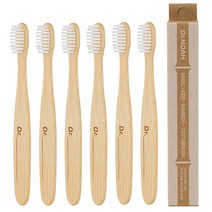 닥터노아 마루 어린이 대나무 칫솔 키즈 친환경 국내생산 부드러운 미세모, 하양(칫솔모), 6개