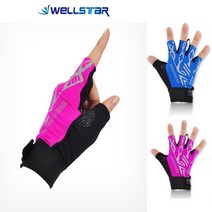 웰스타 반장갑 남성용 여성용 등산 레져 자전거 손가락장갑, 레드