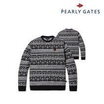 파리게이츠 골프 pearlygatesgolf남성 라운드 니트 스트라이프 배색_P51193SR106_BK, 4, BK