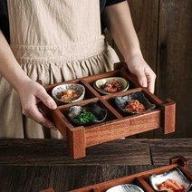 격자나눔접시 일본접시 이자카야 찬합 칸막이 일식기, 6구 그리드 트레이