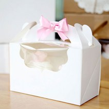 [렛츠베이킹] 머핀창박스(2구/화이트), 머핀창박스(2구/화이트)10개입