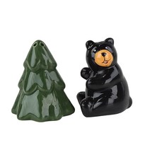 Bear Pine Tree 소금 및 후추 쉐이커 세트 USA 미국, Bear and Tree