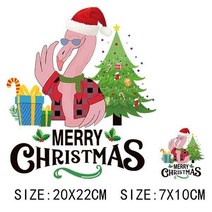 메리 크리스마스 아이언 온 전사 의류 패치 DIY 세탁 가능 티셔츠 열 접착 시리즈 스티커, D-287-1-2