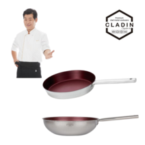클래딘 이연복 IH 스텐 통3중 엣지 플랫 팬 2종세트 (후라이팬28cm+궁중팬28cm)