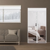 한일 방풍비닐 외풍차단 창문 현관 바람막이, 화이트 방문용 90x210cm